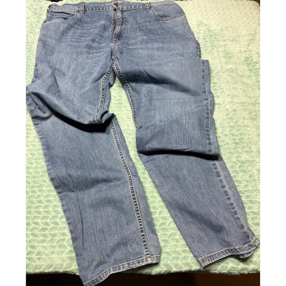 Carhartt Mens Relaxed Fit Tapered Leg Jeans Blue Denim 42x34